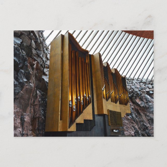 Helsinki, Finnland, Rock Church Organ Postkarte (Vorderseite)