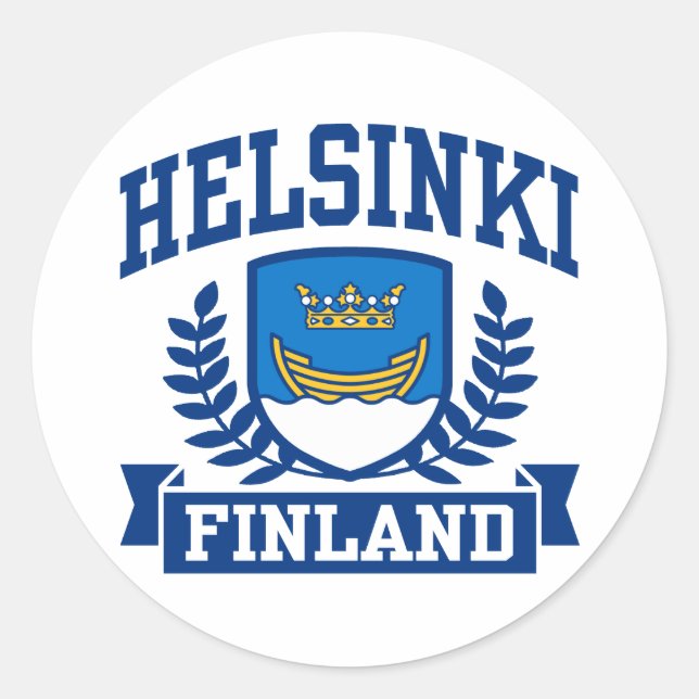 Helsinki Finnland Runder Aufkleber (Vorderseite)