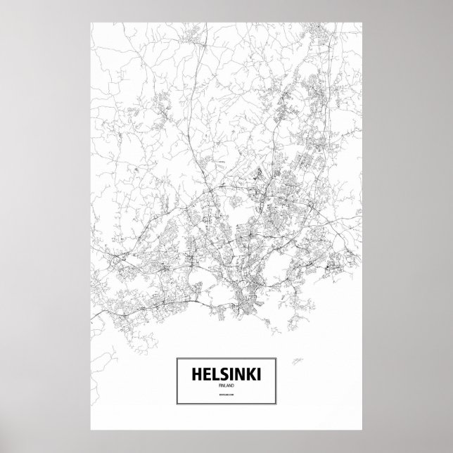 Helsinki, Finnland (schwarz auf weiß) Poster (Vorne)