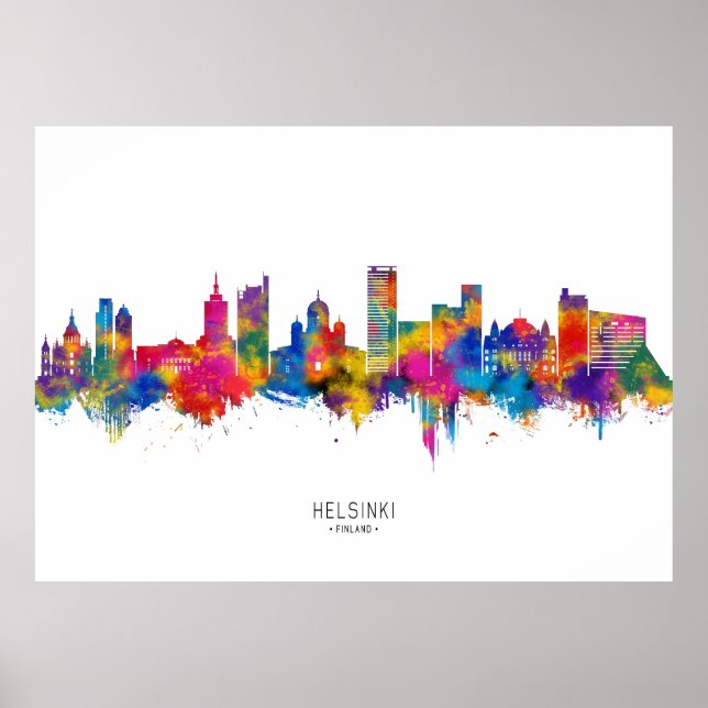 Helsinki Finnland Skyline Poster (Vorne)
