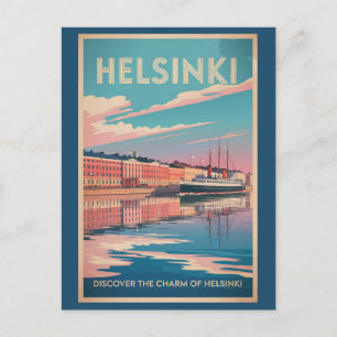 Helsinki Finnland - Waterfront-Reisen Vintag Postkarte
