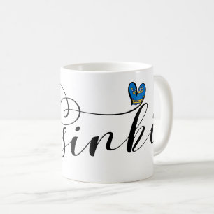 Helsinki Flag im Herzen Finnlands Kaffeetasse
