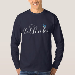 Helsinki-Flagge im Herzen Finnlands T - Shirt