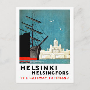 Helsinki, Helsingfors, Tor nach Finnland, Boote Postkarte