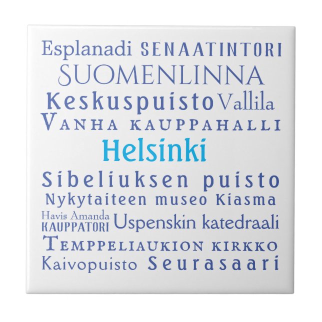 Helsinki-Sehenswürdigkeiten Fliese (Vorderseite)