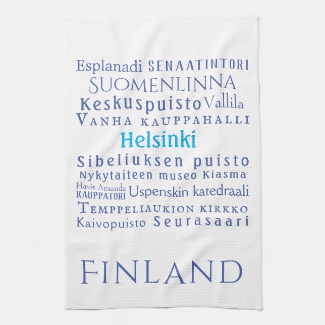 Helsinki Sehenswürdigkeiten Küchentuch (Vertikal)