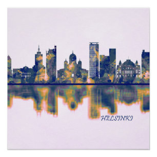 Helsinki Skyline Poster