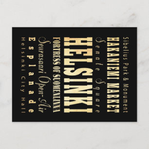 Helsinki Stadt Finnland Typografie Kunst Postkarte