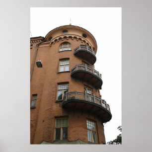 Helsinki Turret Architektur: Jugendstil-Gebäude Poster