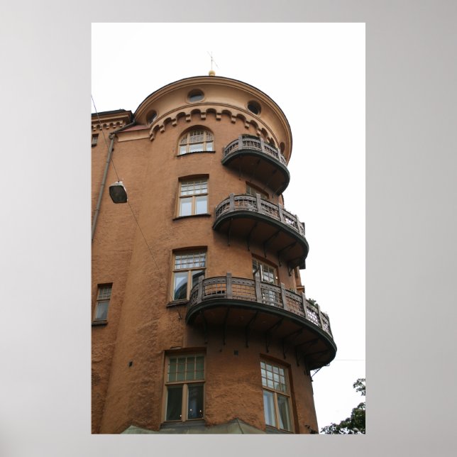 Helsinki Turret Architektur: Jugendstil-Gebäude Poster (Vorne)