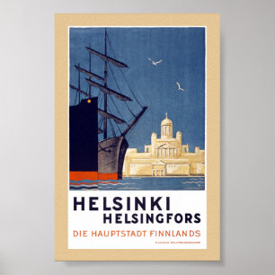 Helsinki Vintage Reiseposter Restauriert Poster