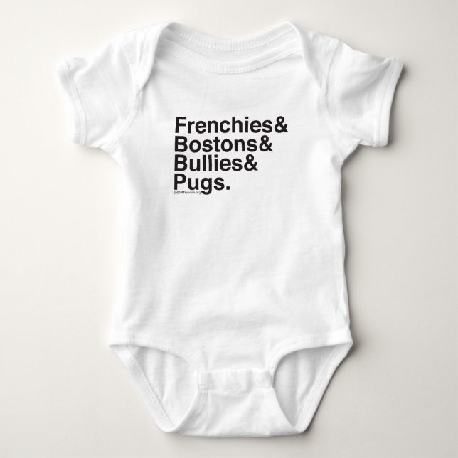 Helvetica one-sie Baby des SNORT Baby Strampler (Vorderseite)