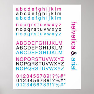 Helvetica u. arial Plakat