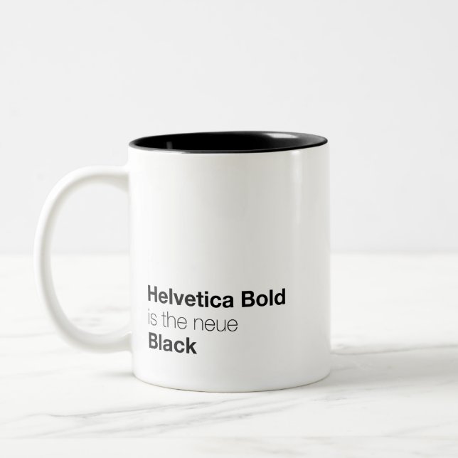 Helveticamutiges ist das neue Schwarze Zweifarbige Tasse (Links)