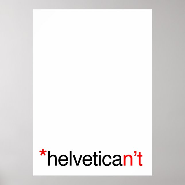 helvetican nicht poster (Vorne)