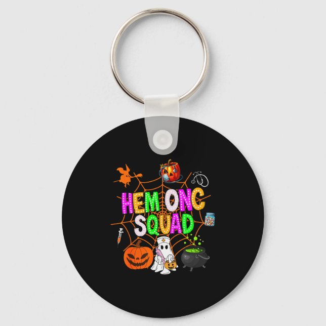 Hem Onc Squad Nurse Halloween Ghost Peds Hematolog Schlüsselanhänger (Vorderseite)