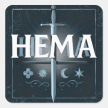 HEMA-Mittelalterschwert-Emblem – Stil im Graffiti-