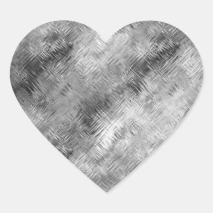 Hematite Gray Scribbled Texture Herz-Aufkleber