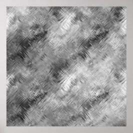 Hematite Gray Scribbled Texture Poster