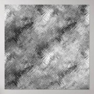 Hematite Gray Scribbled Texture Poster
