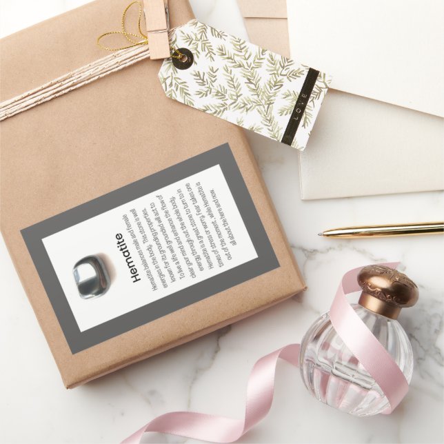 Hematite Quarz Kristallpäckchen Rechteckiger Aufkleber (Schenken)