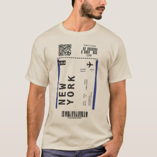 Hemd mit New York Boarding Pass Aufkleber T-Shirt