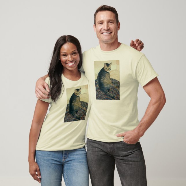 Hemd mit Tabbykatze T-Shirt (Unisex)