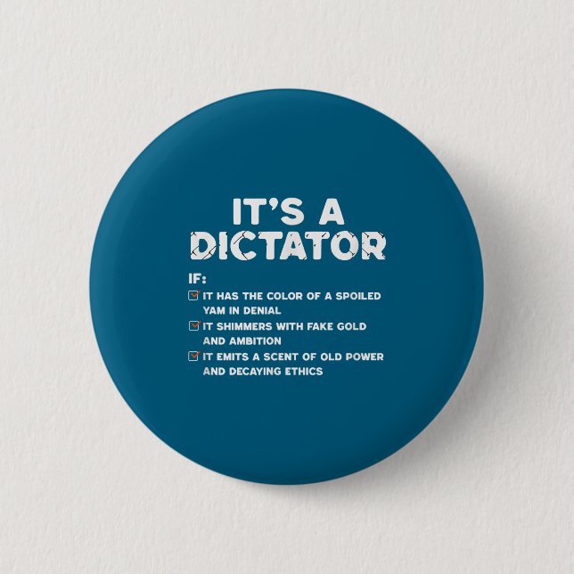 Hemd Politische Satire über Machtverfall Button (Vorderseite)