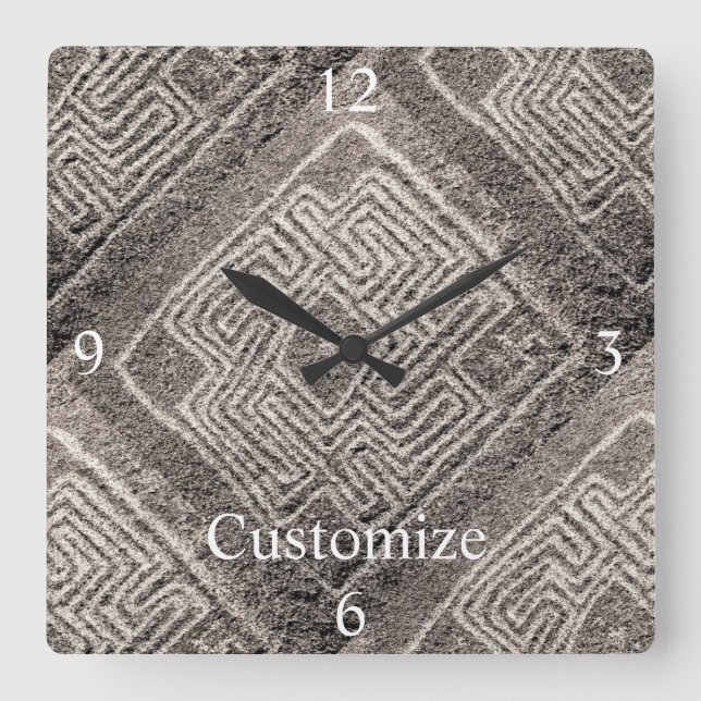Hemet Maze Stone Thunder_Cove Quadratische Wanduhr (Vorderseite)