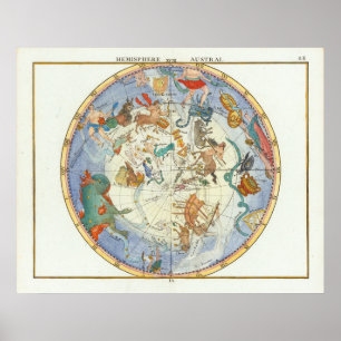 Hemisphäre John Flamsteed Poster