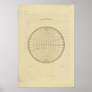Hemisphäre-Karte Poster