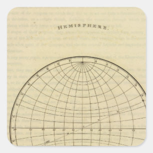 Hemisphäre-Karte Quadratischer Aufkleber