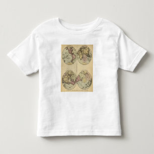 Hemisphären übergeben farbiger Atlas-Karte Kleinkind T-shirt
