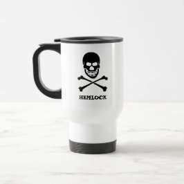 Hemlockgift Schwarzer Schädel und Kreuze Reisebecher