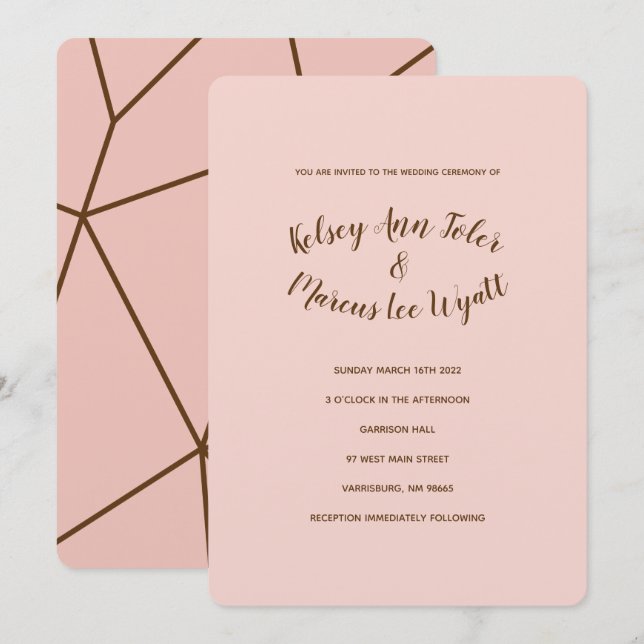 Hemmeli Geometry Rose - Einladungen für Hochzeiten (Vorne/Hinten)