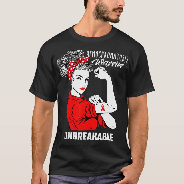 Hemochromatose Warrior Unzerbrechliches Bewusstsei T-Shirt (Vorderseite)