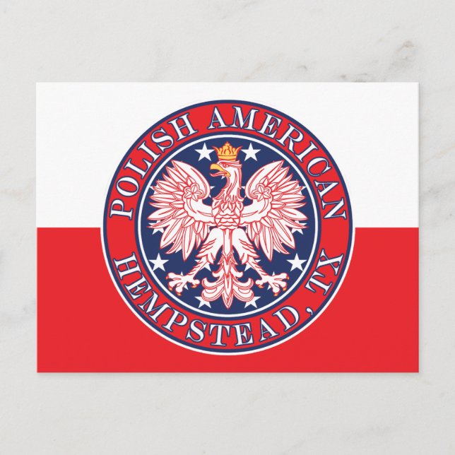 Hempstead Texas Polnischer Adler Postkarte (Vorderseite)