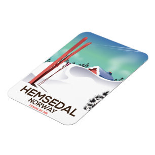 Hemsedal Norwegen Skireiseplakat Magnet