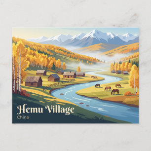 Hemu-Dorf Xinjiang, China Postkarte