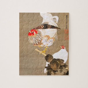 Hen and Rooster with Grapevine by Ito Jakuchu