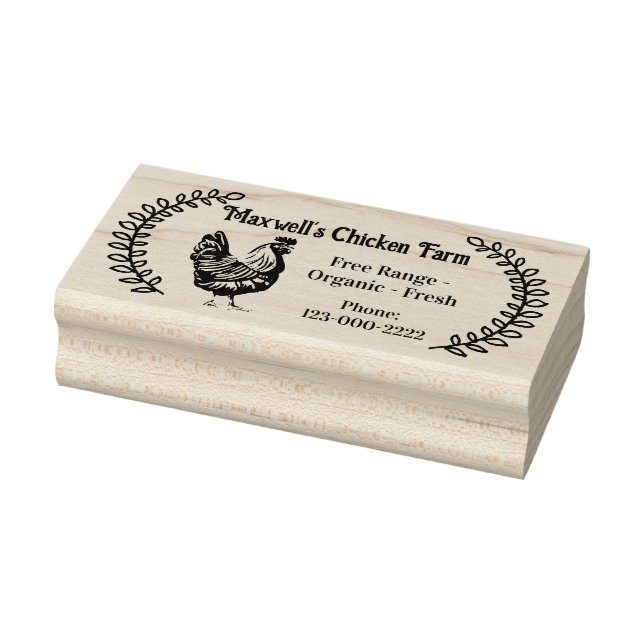 Hen Branches Classic Egg Carton Labeling Gummistempel (Stempel)