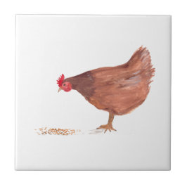 Hen Chicken Farm Tiere Aquarell Bauernhof Kunst Fliese