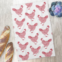 Hen Chicken Pattern Rot und Weiß