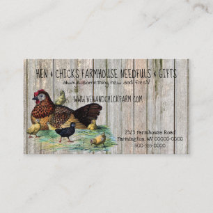 Hen & Chicks Rustikale Farmhouse Style Business Ca Visitenkarte