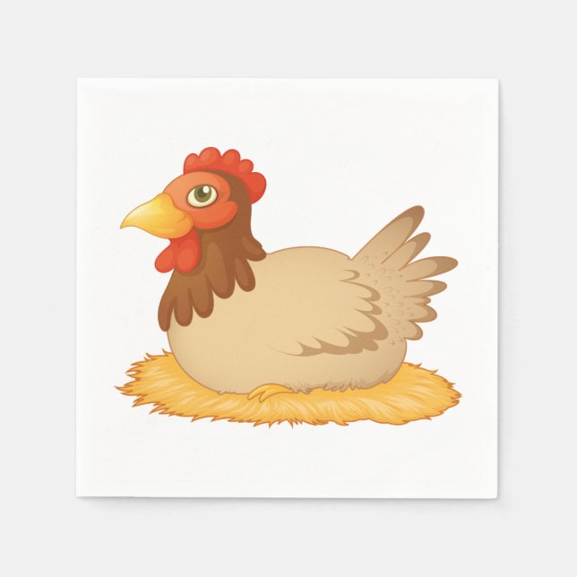 Hen Lay auf Eier Papier Napkins Serviette (Vorderseite)