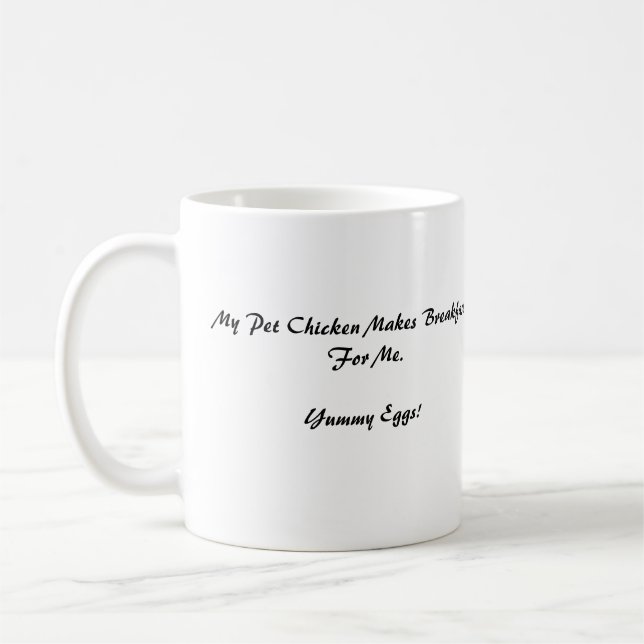 Hen, mein Hähnchen macht Frühstück für mich Kaffeetasse (Links)