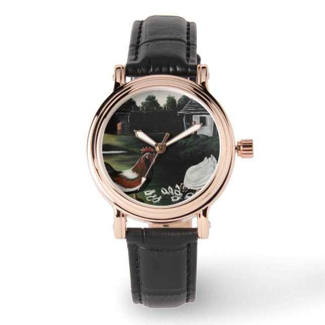 Hen mit ihren Chicks in einer ländlichen Landschaf Armbanduhr (Vorderseite)