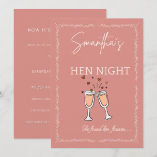 Hen Night Invitation – Customizable Blush Pink Bri