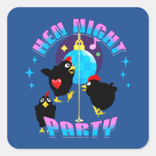 Hen Night Party Funny Junggeselinnen-Abschied Quadratischer Aufkleber