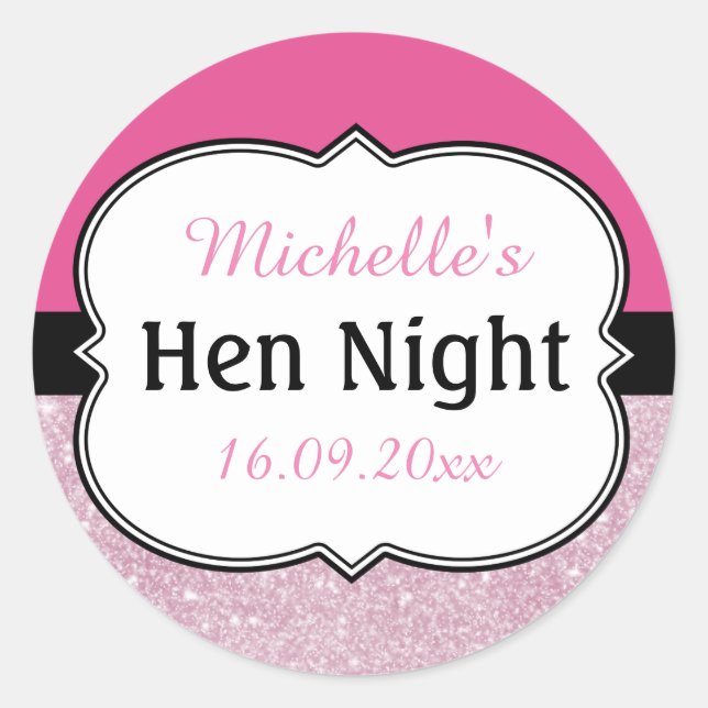 Hen Night Personalisiert Runder Aufkleber (Vorderseite)